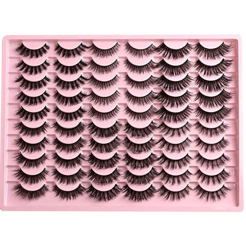 FARRED Lashes Natural False Eyelashes 6 Styles Wispy Strip Lash Pack 30 Pairs Cat Eye Fake Mink Eyelash Strips Short Fluffy Wispies Easy Lashes for Beginners Eye Lash Natural Looking for Daily Makeup