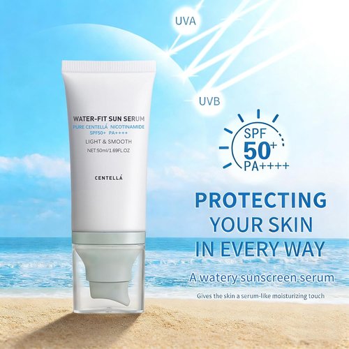 Centella | Korean Sunscreen SPF 50+ - Lightweight Mineral Formula for Sensitive Skin, 1.7 oz