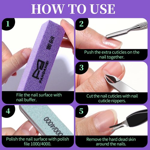 FANDAMEI Nail Buffer and Shine Kit, Nail Care Kit, 10 PCS Nail Buffer Block, Nail Buffer Kit, Nail Buffers, Nail Buffing Block, Nail Tools, Nail Kit, Manicure Tools, Buffer Nail File