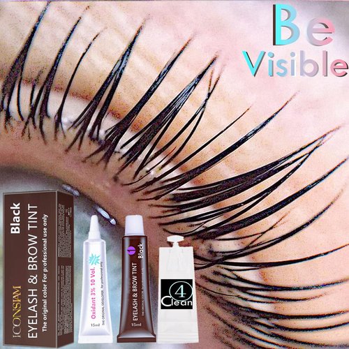 Skiennix Black Lash Tint Kit - Keratin Eyelash & Eyebrow Dye for 6-Week Voluminous Tinting