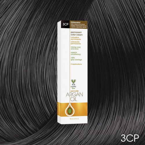 One N' Only Permanent Hair Color - Argan Oil Infused Hair Dye for Rich Gray Coverage - 3CP Dark Cappuccino Brown (3 oz)