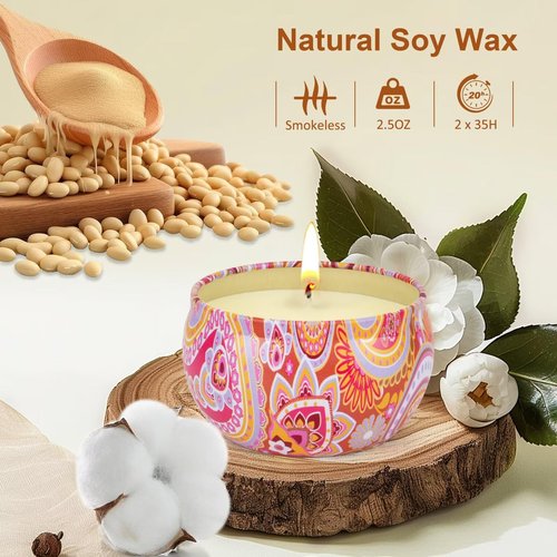 Scented Candle Gift Set for Women, Hand Lotion Gift set, Mini Hand Lotion Bulk with 2 Pack Aromatherapy Candles for Bridesmaid, Birthday, Valentine's, Mother's Day, Christmas