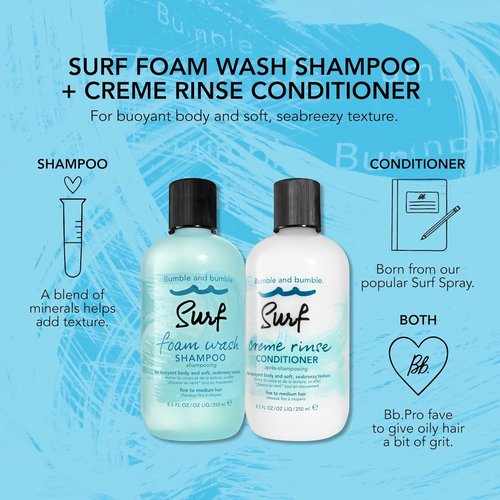 Bumble and bumble. Surf Creme Rinse Texturizing Conditioner - Lightweight Seabreezy Texture | Volumizing & Hydrating for Fine to Medium Hair, 8.5 Fl Oz