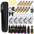 OFEYLE Tattoo Kit, Wireless Tattoo Gun Kit with LED Display 1600mAh Battery Rotary Tattoo Machine Kit for Beginners Complete Set with 10PCS Cartridge Needles, Ink Set, Transfer Gel and Transfer Papers