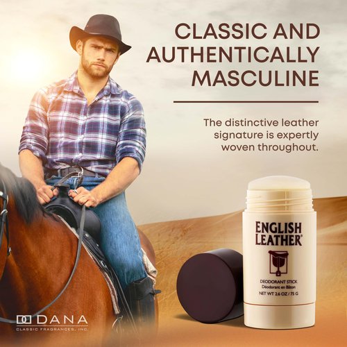 English Leather Deodorant for Men - Classic & Masculine with Long Lasting Citrus, Aromatic & Woody Scent (2.6 Oz / 75 g)