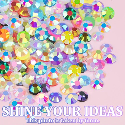 18000Pcs Resin Jelly Rhinestones for Bedazzling, Multicolor 3mm Flatback Rainbow Gems, Bedazzler Kit with 3Pcs 10ml B7000 Jewelry Glue for Crafts Crafting Book Shoes Nail Art