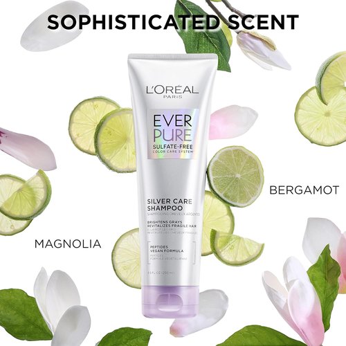 L'Oreal Paris EverPure Silver Care Conditioner - Brightening & Nourishing for Gray Hair | Vegan Formula, 8.5 Fl Oz