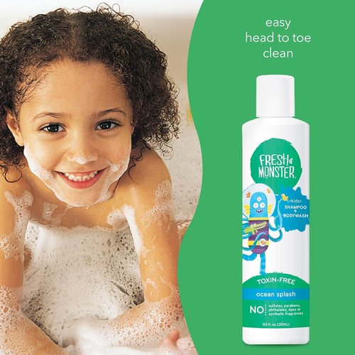 Fresh Monster 2-in-1 Kids Shampoo & Body Wash - Ocean Splash, 8.5oz, Toxin-Free & Hypoallergenic