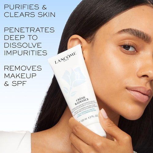 Lancôme Crème Radiance Cleanser - Gentle Cream-to-Foam Facial Wash for Waterproof Makeup Removal | 4.2 Fl Oz