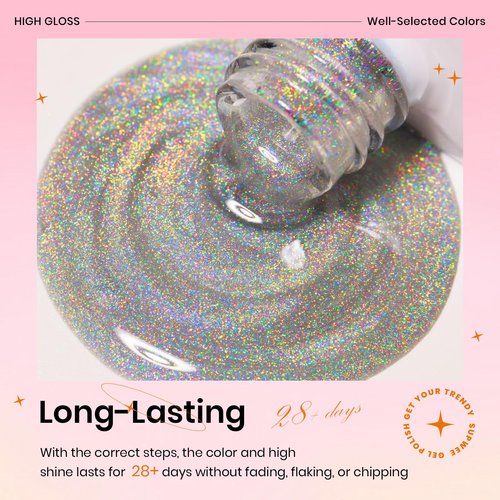 SUPWEE Cat Eye Gel Nail Polish Set With Magnetic, 5 Colors Translucent Nude Pink White Jelly Gel, Universal Rainbow Cat Eye, Glitter Holographic for Home DIY Manicure