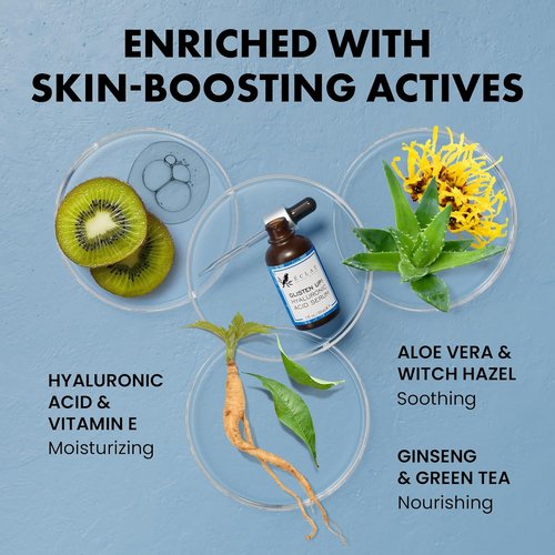 Eclat Skincare Hydrating Hyaluronic Acid Serum - Moisturizing & Plumping Formula with Green Tea & Jojoba Oil | 1 Fl Oz
