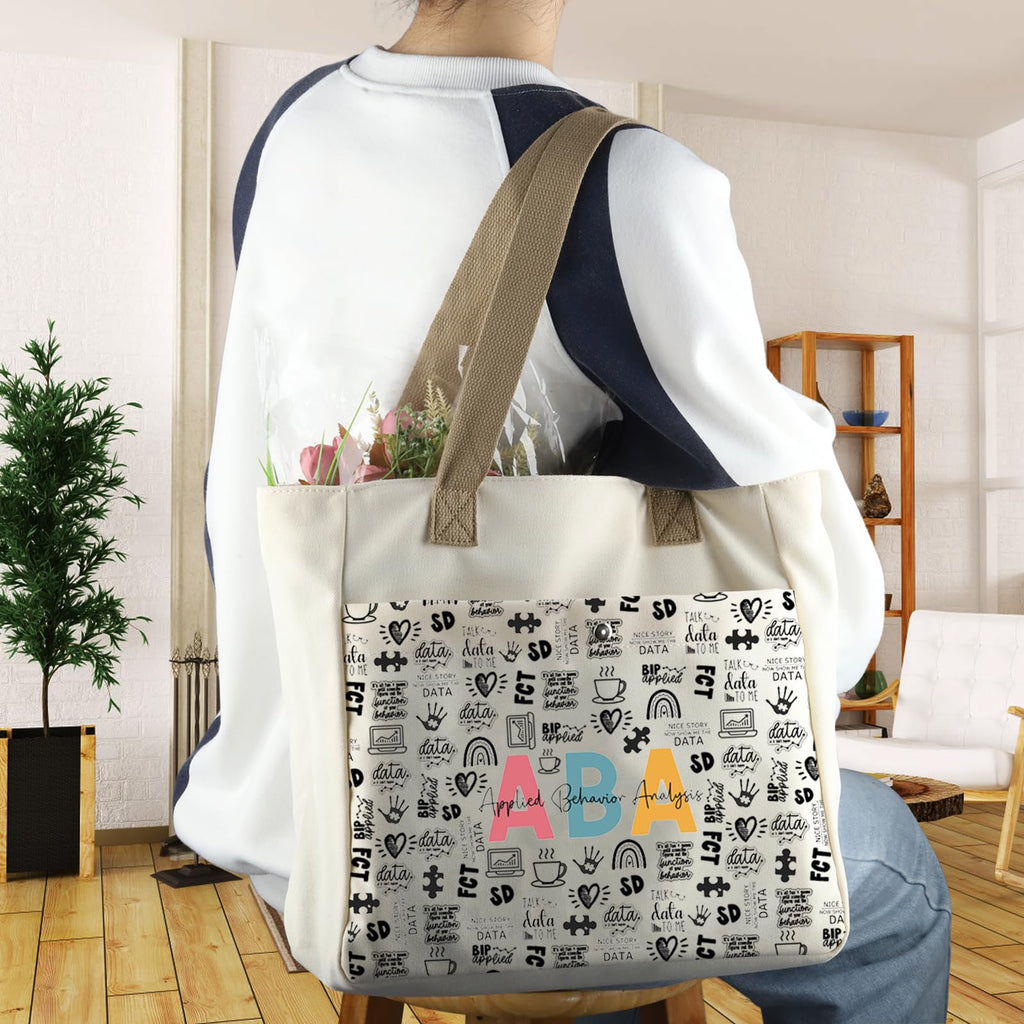 WCGXKO ABA Therapist Behavior Therapist Gift ABA Therapist Survival Kit Tote Bag (ABA TB)