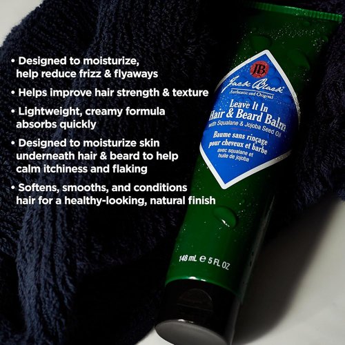 Jack Black Leave It In Hair & Beard Balm - Nourishing Formula for Soft, Manageable Hair & Beards