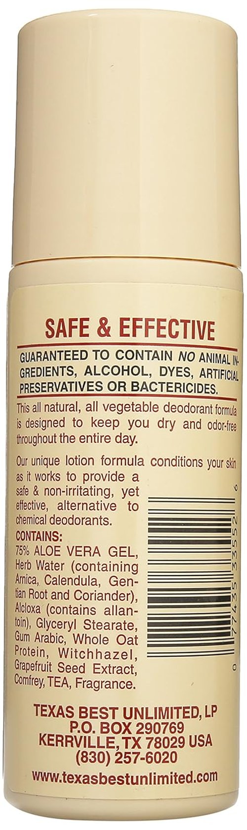 Alvera All Natural Roll-On Deodorant - Aloe & Almonds | 3 Oz for Fresh, Long-Lasting Protection