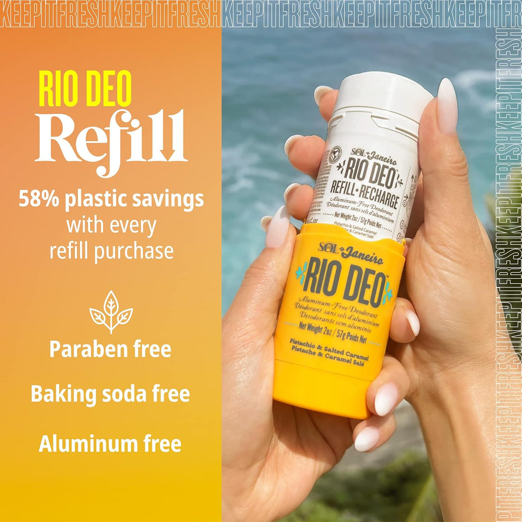 Sol de Janeiro Rio Deo Aluminum-Free Deodorant Refill | Eco-Friendly & Long-Lasting 2.5 oz