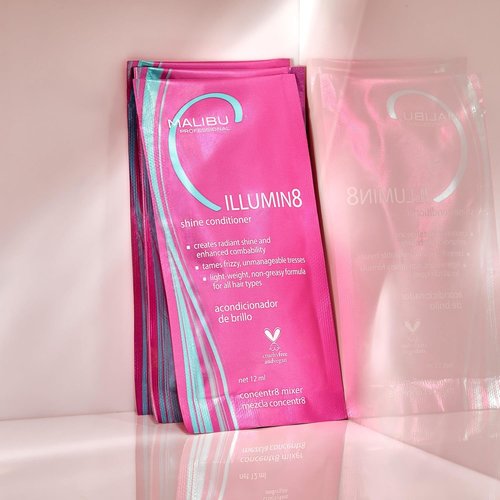 Malibu C ILLUMIN8 Shine Conditioner - Lightweight, Non-Greasy Formula for All Hair Types - Enhances Shine & Manageability