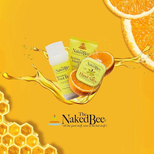 The Naked Bee Orange Blossom Honey with Ceramide 3, Serious Hand Repair Cream Lotion - 2 Pack