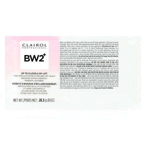 Clairol Professional BW2+ Powder Lightener - Extra Strength, Up to 9 Levels of Lift for Hair Highlights