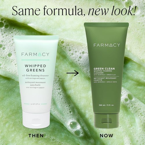 Farmacy Foaming Face Wash - Oil-Free Gentle Cleanser & Exfoliator with Green Clay | 150ml