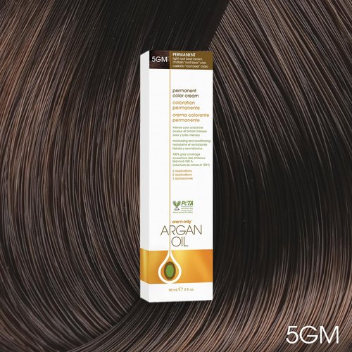 One N' Only Permanent Hair Color - Argan Oil Infused Hair Dye for Rich Gray Coverage - 5GM Light Root Beer Brown (3 oz)