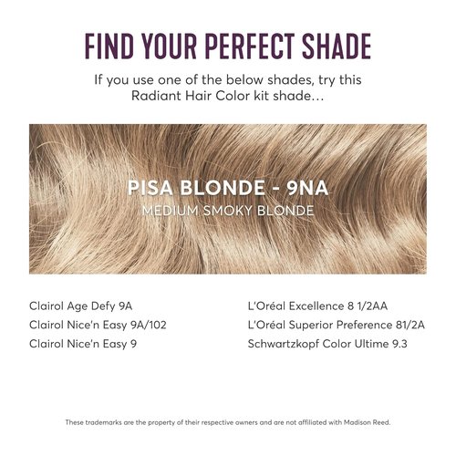Madison Reed Hair Color Kit - Radiant Pisa Blonde 9NA with Bonding Time Hair Serum