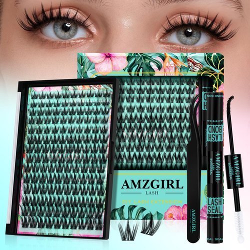 Lash Clusters Kit 140pcs Manga Lash Extension Kit Anime Cluster Lashes Natural Look with Waterproof Lash Bond and Seal, Lash Tweezer with Wet Look Ultra-Thin Band Anime Lashes(Puppy-Kit,C-10-18mm)
