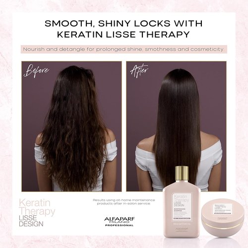 Alfaparf Milano Lisse Design Keratin Therapy Hair Mask - Deep Conditioning for Frizz Control & Moisture Retention - 6.7 oz