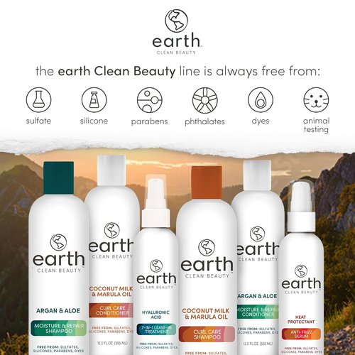 Earth 7-in-1 Leave-In Treatment - Multitasking Hair Spray with Hyaluronic Acid - 6 oz, Safe for Color-Treated Hair