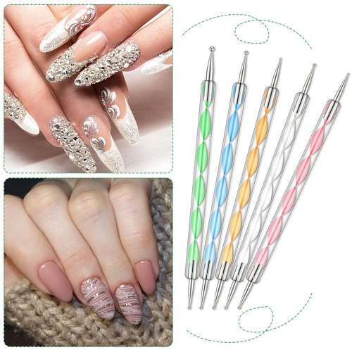 21 Pieces Nail Art Tools Kit, Resin Nail Art Palette Leaf Shape Mixing Palette and 20 Pcs Detail Brushes with Golden Edge Resin Holder Gel Polish Colors Mixing Pallet