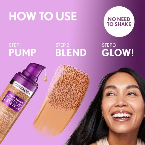 Covergirl Simply Ageless Foundation - Tinted Skincare Makeup Hybrid, 40 Medium, Radiant Finish, 1.0oz