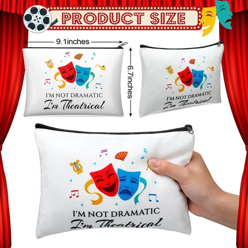 Reginary 6 Pcs Theatre Makeup Bags Musical Theater Gifts for Women Theatre Zipper Cosmetic Bag Broadway Gifts for Drama Theater Actors and Lovers
