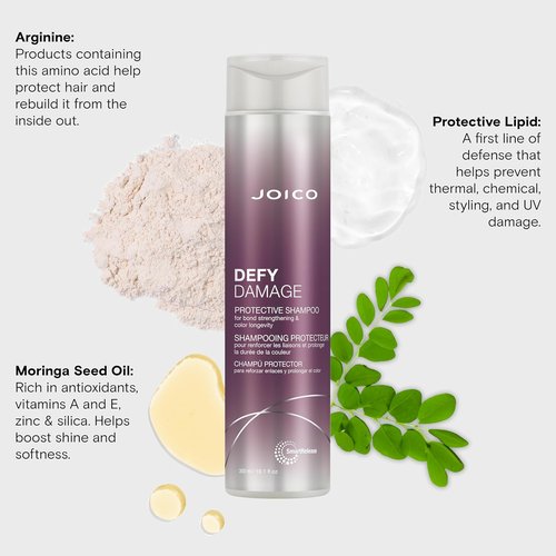 Joico Defy Damage Shampoo - Protect Color-Treated Hair | Strengthen Bonds & Preserve Color | Moringa Seed Oil & Arginine