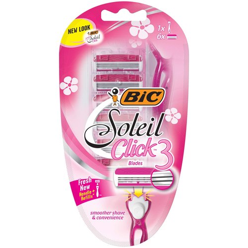 Bic Bic Simply Soleil Click Women Triple Bladed Disposable Razors, 1 Handle 6 Cartridges 1 Ea