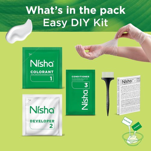 Nisha Hair Color - Dark Brown Permanent Dye | Long-Lasting, Ammonia-Free, Vegan & Cruelty-Free