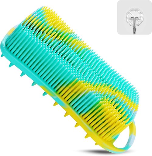 Skiennix Silicone Body Scrubber - Gentle Exfoliating Bath Brush for Women | Travel-Friendly Design
