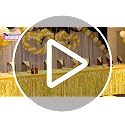Macaron Orange Foil Fringe Table Skirts - 3 Pack Party Backdrop Decorations