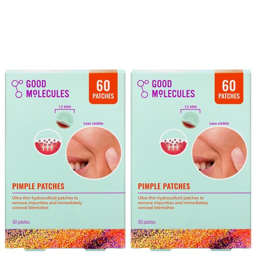 Good Molecules Pimple Patches Pack 2 – 120 Patches (60 × 2 Pack) | Ultra-Thin Hydrocolloid Acne Patches to Conceal Breakouts, Blackheads & Blemishes