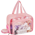 ZTLGE Waterproof Toiletry Bag – Large Capacity Clear PVC Beach Tote Bag, Portable Unisex Travel Makeup Organizer for Swimming, Gym, and Vacation (PINK)