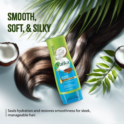 Vatika Naturals Coconut Shampoo, Oil & Conditioner Combo | Deeply Nourishing Trio with Coconut, Henna & Castor Oil | Repairs Damage, Hydrates & Restores Shine for Smooth, Frizz-Free Hair