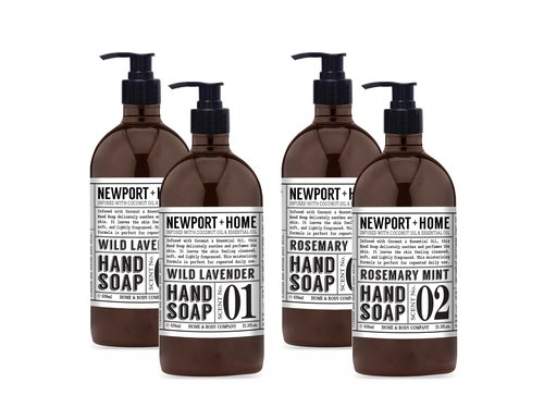 Newport Home Hand Soap, Wild Lavender and Rosemary Mint, 21.5 fl oz, Set of 4, Home and Body Co