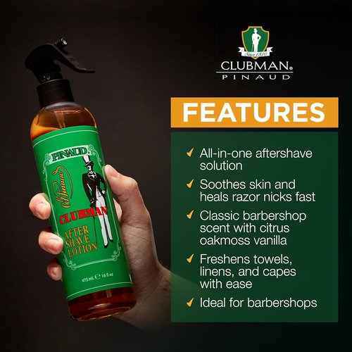 Clubman After Shave Lotion - Classic Barber Splash with Soothing Scent | 16 fl oz