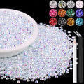 8000PCS 3mm Resin Jelly Rhinestones in Bulk (White AB), Bedazzling Flatback Crystals Rhinestones for Crafting DIY Nail Decoration, Gems Diomand Charms for Tumbler Shoes Clothing Fabric