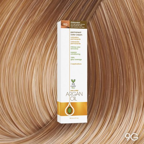 One N' Only Permanent Hair Color - Argan Oil Infused Permanent Hair Dye for Rich Tones - 9G Very Light Golden Blonde (3 oz)