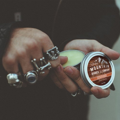 Rocky Mountain Barber Beard Balm - 100% Natural Wax Blend with Cedarwood Scent - Nourishing Formula