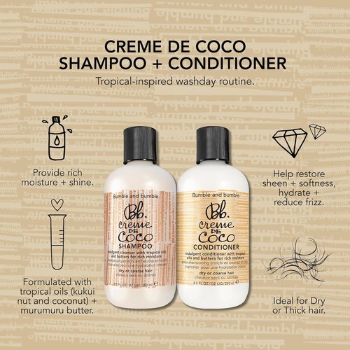 Bumble and bumble. Creme De Coco Conditioner - Rich Moisture & Shine | Reduces Frizz | For Dry Medium to Thick Hair
