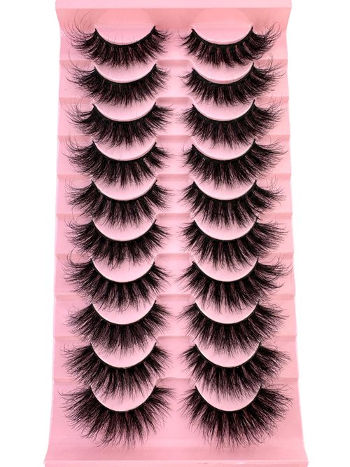 HBZGTLAD New 10 Pairs 3D Mink Lashes False Eyelashes Handmade Wispy Fluffy Long Lashes Natural Eye Makeup Tools Eye Lashes (837)