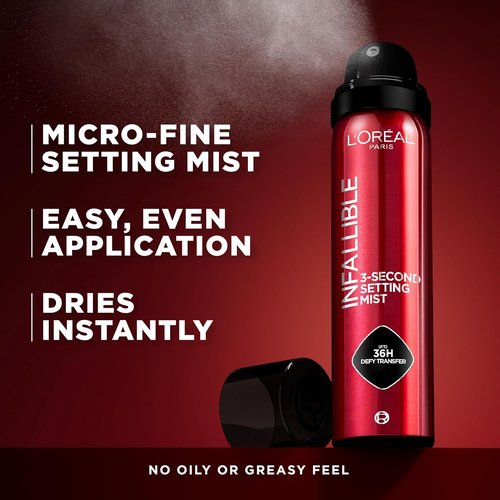 L'Oreal Paris Infallible Setting Spray Mist - Microfine 36HR Wear, Clear Finish, 1.76 oz
