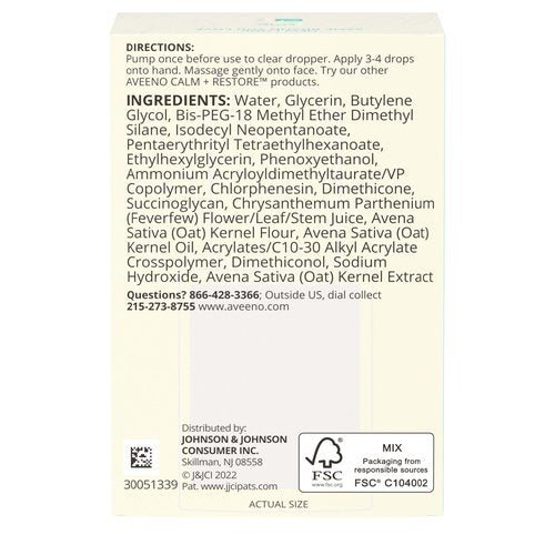 Aveeno Skin-Care Bundle for Sensitive Skin, Calm + Restore Triple Oat Hydrating Facial Serum, 1 fl. oz, & Travel Size Daily Moisturizing Cream + Prebiotic Oat, 0.5 oz, Fragrance Free, Two Items