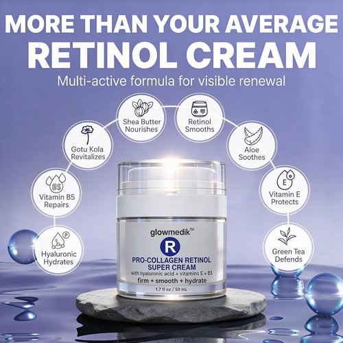 Regine Switzerland Anti-Aging Face Cream - Pro-Collagen Night Moisturizer with Retinol & Hyaluronic Acid - 1.7 fl oz