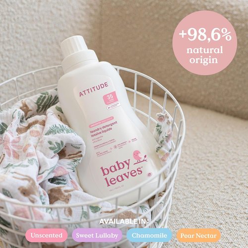 ATTITUDE Baby Laundry Detergent - EWG Verified Plant-Based Formula | Soothing Chamomile, 35 Loads, 35.5 Fl Oz